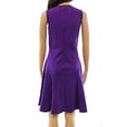thumbnail image 4 of Lauren Ralph Lauren Womens Ponte Faux Leather Trim Wear To Work Dress Purple S, 4 of 4