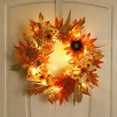 thumbnail image 4 of LSLJS Fall Wreath for Front Door,Autumn Wreath Decorations 15.7"Thanksgiving Fall Wreath Harvest Farmhouse Wreath with Maple Leaf Pumpkins,Sunflower for Home, Wall, Porch, Outside/Indoor, 4 of 4