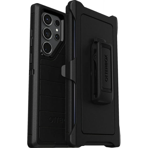 OtterBox Galaxy S23 Ultra Only - Defender Series Case - Black, Rugged & Durable - with Port Protection - Includes Holster Clip Kickstand - Microbial Defense Protection - Non-Retail Packaging