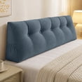 thumbnail image 3 of Triangular Headboard Pillow for Twin Dorm Bed, Wedge Backrest Bolster Cushion 31.5x19.6x7.8 Inch with Side Pockets, Long Back Support Pillow for Sitting in Bed Reading College Dorm, 3 of 6