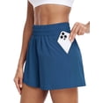 thumbnail image 2 of NELEUS Womens Athletic Shorts High Waist Running Short Gym Workout Shorts with Pockets 5" Sports Shorts,Navy Blue,US Size L, 2 of 5