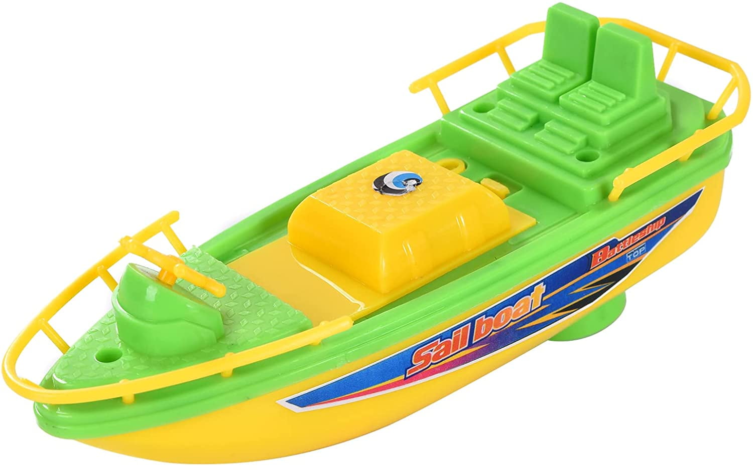 BATTERY OPERATED TOY SPEED BOAT FOR BATH POOL BEACH SUMMER FUN NEW COLOUR GREEN 