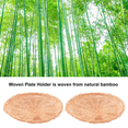 thumbnail image 6 of 5 Pcs Bamboo Paper Plate Holder-10 Inch Round Woven for Picnic Party, 6 of 9