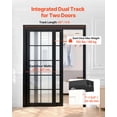 thumbnail image 2 of VEVOR Bypass Sliding Door Hardware Kit, 5 ft Aluminum Alloy Dual-Track Bypass Door Hardware, Smooth and Quiet Sliding, Easy to Install, for 1" to 1 3/4" Thickness 30" Width 2 Door System, for Closet, 2 of 9