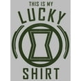 thumbnail image 2 of Men's Marvel St. Patrick's Day Black Widow My Lucky Shirt Graphic Tee Silver 3X Large, 2 of 4