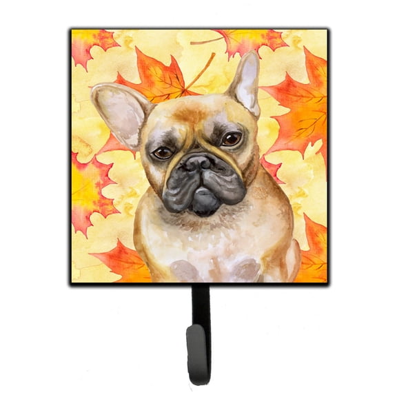 French Bulldog Fall Leash or Key Holder Yellow