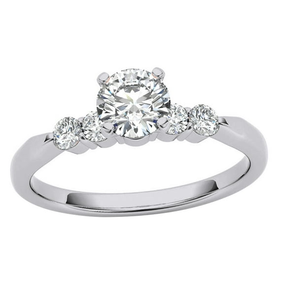 AFFY White Natural Diamond Solitaire Engagement Ring in 14K Solid Gold (0.5 cttw)