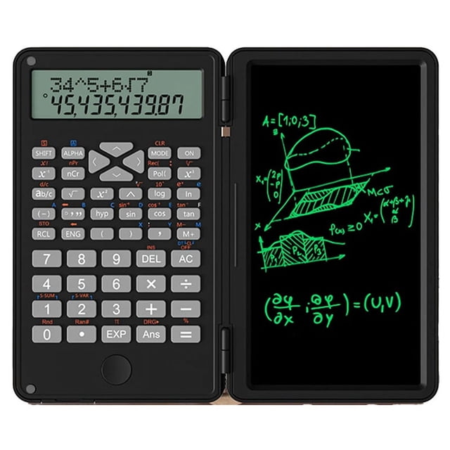 Calculadoras CientíFicas, Pantalla LCD de 12 DíGitos con Tableta de Escritura Borrable Plegable para Reuniones Escolares en el Hogar y Estudio A