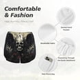 thumbnail image 4 of Gukieu Vintage Winged Rose Skull Print Women's Sports Shorts with Drawstring Elastic Waistband for Running, Yoga, Fitness-Small, 4 of 7