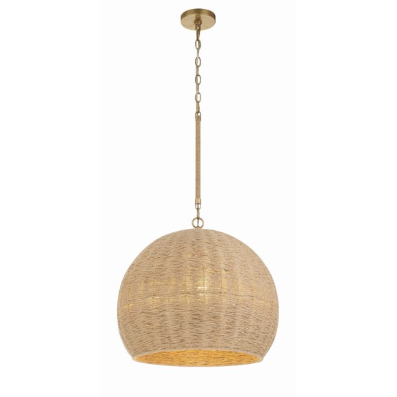 JAC-10503-SG Crystorama Lighting Jace - 3 Light Pendant-18 Inches Tall and 20 Inches Wide     -Traditional Installation