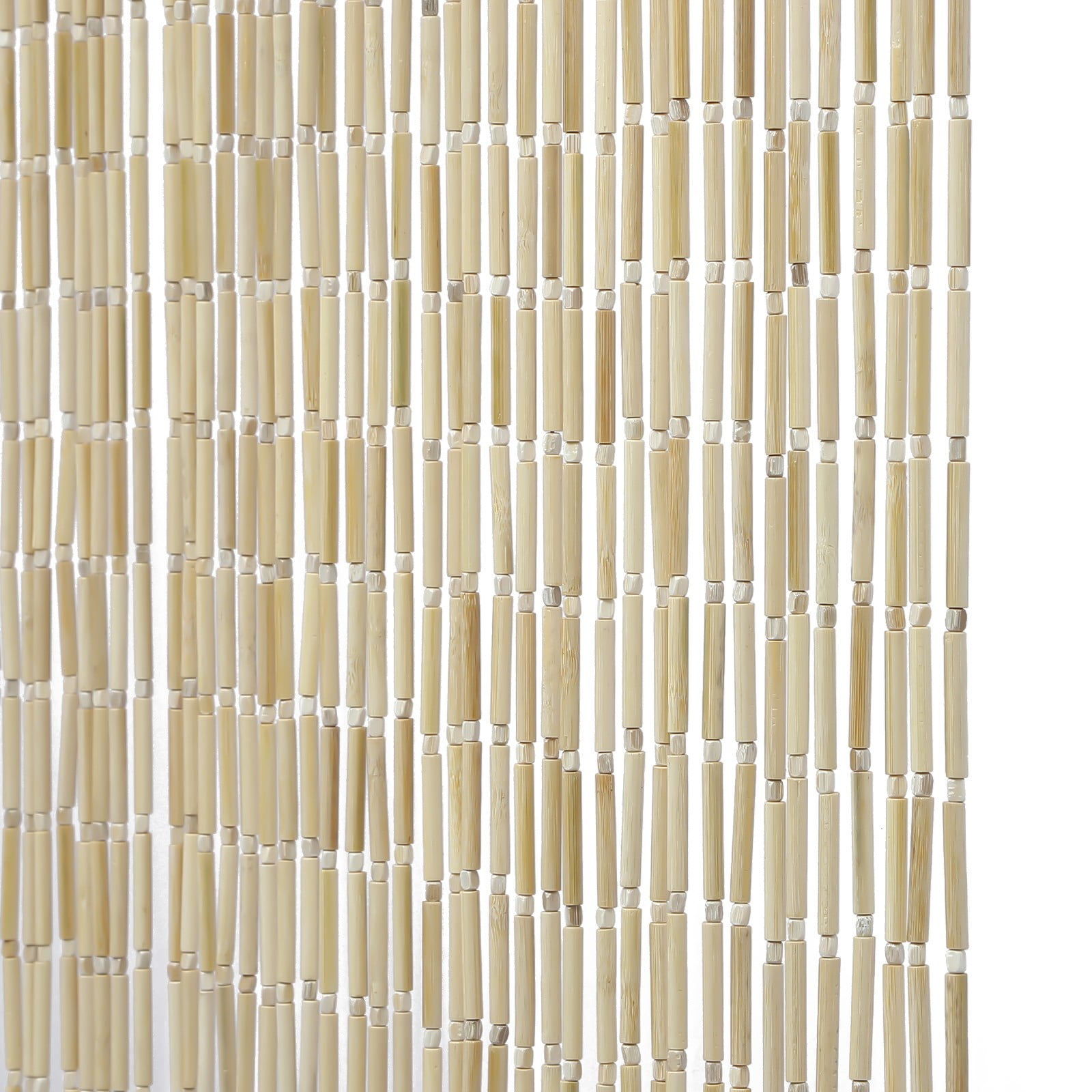 Miumaeov 60 Strands Bamboo Beaded Curtain Hanging Fly Screen Beads Door Curtain Room Divider 180*90cm