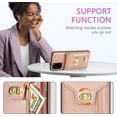 thumbnail image 4 of Phone Case for Samsung Galaxy S20 FE 5G 6.5 inch Wallet Cover with Card Holder Zipper Slot Crossbody Strap Lanyard Leather Stand Cell S 20 EF UW S20FE5G S20FE 20S S2O Fan Edition 4G G5 Women Rose gold, 4 of 13
