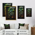 thumbnail image 4 of Designart Neon Bonsai Swirl Tree V Canvas Wall Art, 4 of 5