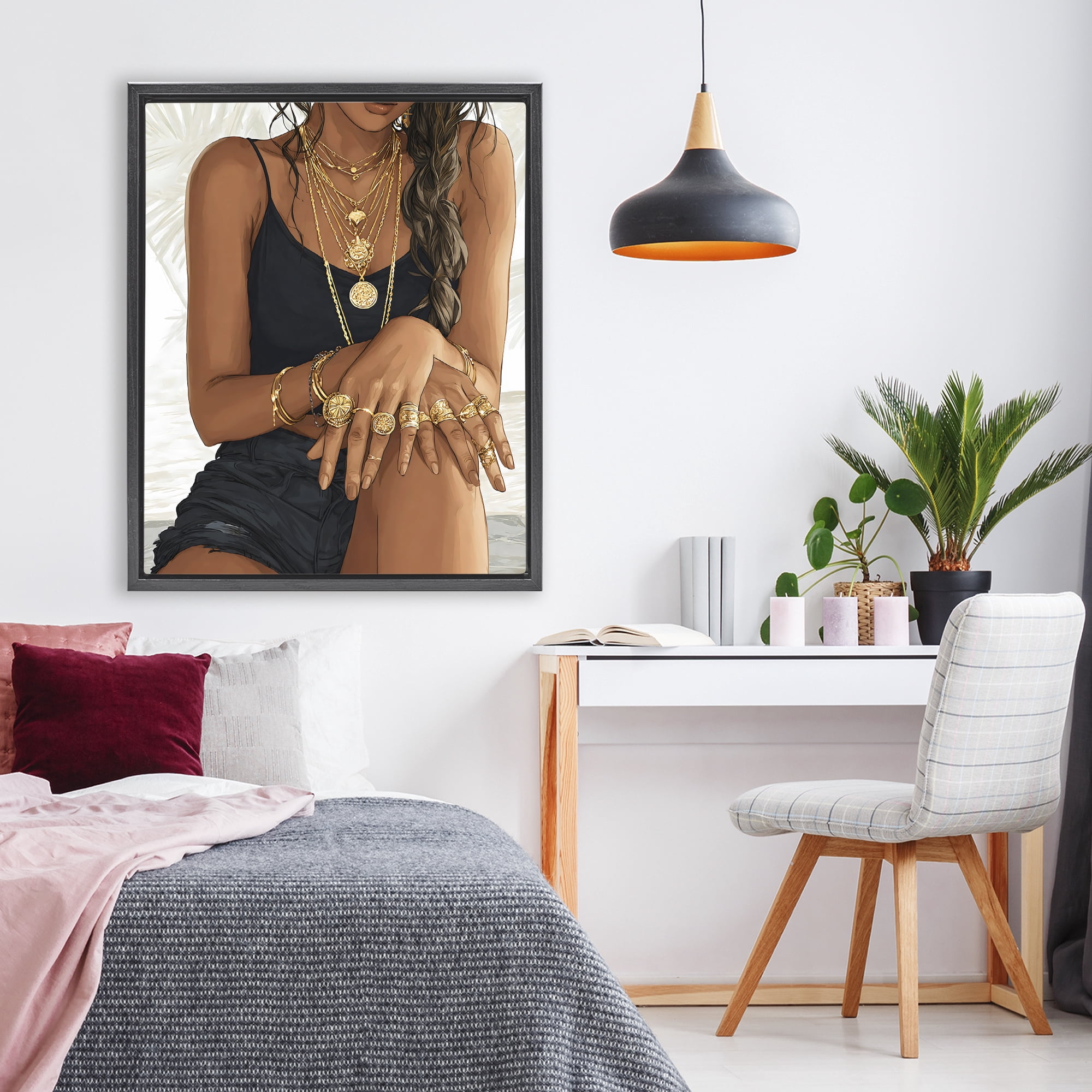 Stupell Industries All The Bling Adornments Black Framed Floater Canvas Wall Art, design by Franklyn Gregory