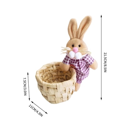 Beforeyayn Woven Storage Basket For Festive Season Rabbit Themed Decor Basket For Home Decorative Basket For Party And Display Handy Organizer For Indoor Outdoor And Seasonal Arrangement