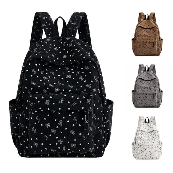 WAYUTE Kids Backpack Lightweight Corduroy School Backpack for Fall Winter Comfortable Shoulder Laptop Compatible Tote Bookbag Casual Outdoor Travel