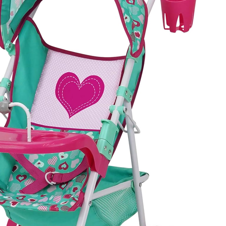 509 Crew Sarah Doll Stroller, Hot Pink/Green Cup Holder photo 8