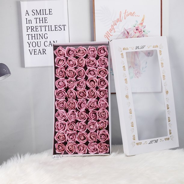 Cabeza de flor de jabón de tres capas, flor de agua con base, soporte para flores, flor falsa, jabón, rosa, simulación, ramo de bricolaje, Día de San Valentín