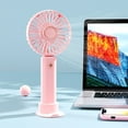 thumbnail image 6 of Mini Handheld Fan Bulk 3 Speed USB Electric Battery Operated Small Portable Pocket Fan with Data Cable and Mounting Base Quiet Summer Gift for Wedding Camping Travel, 6 of 7