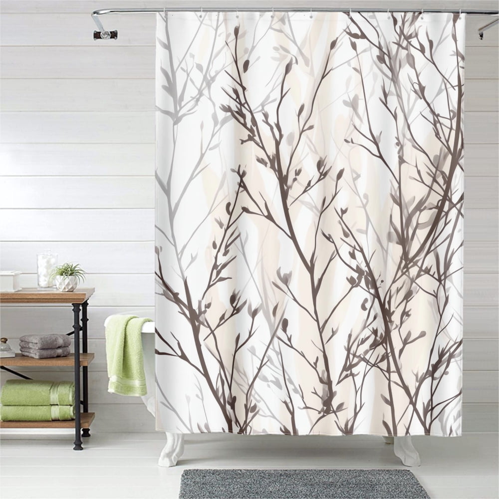 Willow Shower Curtain Polyester Shower Curtain With Hooks For Home