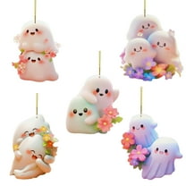 Halloween Decorations Indoor Outdoor Halloween Imp Flat Acrylic Flower Ghost Car Interior Decorative Pendant