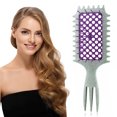 thumbnail image 1 of Fiudx Liquidación De Ofertas Flash Rizador Hueco De Cola De Tres Tenedores Definir Cepillo De Peinado Peine De Masaje De Malla Ahuecada Cepillo Para Alisar El Cabello Rejillas Peine Transpirable Pein, 1 of 6