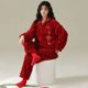 thumbnail image 1 of Pijamas de Navidad para pareja, cárdigan rojo grande de la suerte con botones, ropa de dormir de franela de manga larga para hombre y mujer, ropa de casa Sexy para mujer, 1 of 4
