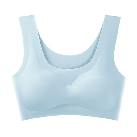 Juslio Minimizer Bras for Women Athletic Padded Vest Solid Yoga Bra