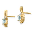 thumbnail image 2 of FB Jewels 14K Yellow Gold Diamond & Aquamarine Earrings, 2 of 3