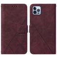 thumbnail image 2 of Embossed Wallet Case for iPhone 14 Pro Max, Magnetic Clasp Card Slots Holder Luxury Business PU Leather Flip Folio Cover with Kickstand Wireless Charging Case for iPhone 14 Pro Max, Winered, 2 of 7