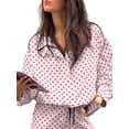 thumbnail image 2 of Gynyvoja Women Polka Dot Jacket Stand Collar Cropped Jackets Zip Up Coat Casual Spring Jacket with Pockets Pink Polka Dot Coat L, 2 of 6
