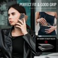 thumbnail image 6 of JEEHOOD Case For Samsung Galaxy S22 Ultra 5G, RFID Blocking Compatible With MagSafe Detachable 2 In 1 Wallet With Snap fastening Card Holder,PU Leather Case,Kickstand Magnetic Protective Cover,Brown, 6 of 8