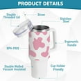 thumbnail image 4 of SKYSONIC Insulated Tumblers with Lids and Straws Handles 40oz Water Bottle Pink Cow Print Camoflage Travel Mug Reusable Stainless Steel Thermos Vacuum, 4 of 7