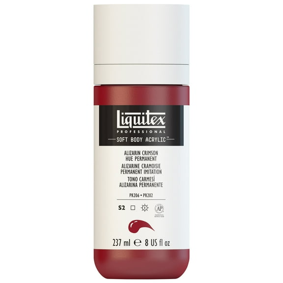 Liquitex Professional Soft Body Acrylic Color, 8 oz. Bottle, Alizarin Crimson Hue Permanent