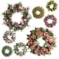 thumbnail image 2 of Simulation Wreath Nice Textures Bright Colors Rattan Handmade Wreath Floral Artificial Simulation Garland Wreath for Offic, 2 of 8