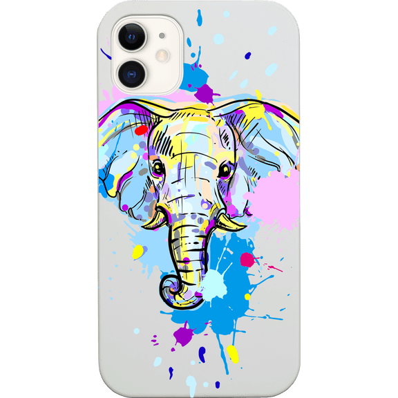 Elephant Head 1 - UV Color Printed Phone Model: iPhone 11, Color: White
