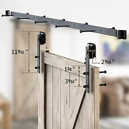 Homlux 5ft Heavy Duty Sy Sliding Barn Door Hardware Kit Single Smoothly And Quietly Simple Easy To Install Fit 1 3 8 4 Inch Thickness Panel Black J Shape Hangers Canada Sy Sliding Barn Door Hardware Kit, 1 4 Inch Sliding Door Track