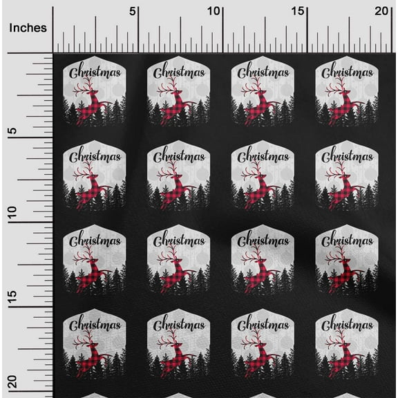 oneOone Polyester Spandex Black Fabric Merry Christmas Dress Material Fabric Print Fabric By The Yard 56 Inch Wide-SAI