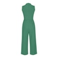 thumbnail image 4 of Fashion Plus Size Jumpsuits for Women Casual Summer Casual Jumpsuit Sleeveless Wide Leg Jumpsuit With Pockets, 4 of 5
