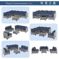 thumbnail image 5 of Ainfox 7 Piece Outdoor Patio Furniture Sofa Set on Sale, Grey Rattan Blue Cushion, 5 of 8