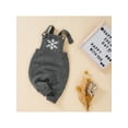 thumbnail image 4 of Bagilaanoe Newborn Baby Girl Boys Knitted Jumpsuit Snowflake Letters Print Sleeveless Bodysuit Overalls 3M 6M 9M 12M 18M Infant Ribbed One Piece Romper, 4 of 9
