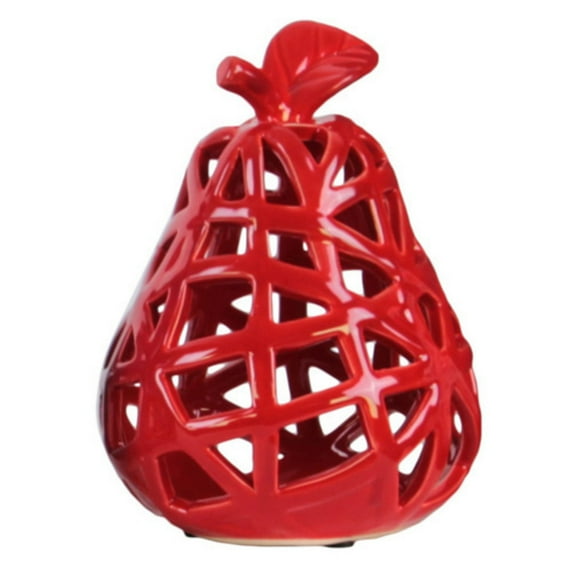 Urban Trends Collection: Ceramic Pear Figurine, Coated Finish, White