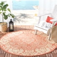 thumbnail image 2 of Safavieh Courtyard Dani Bordered Indoor/Outdoor Area Rug, Terracotta/Natural, 5'3" x 5'3" Round, 2 of 12