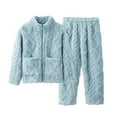 thumbnail image 2 of ShomPort Kids Sleepwear Set Winer Warm 2 Piece Fleece Outfit Button Down Tops and Pants Set Boys Girls, 2 of 8