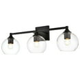 thumbnail image 2 of Living District Foster 3-Light Iron & Glass Bath Sconce in Black/Clear, 2 of 6
