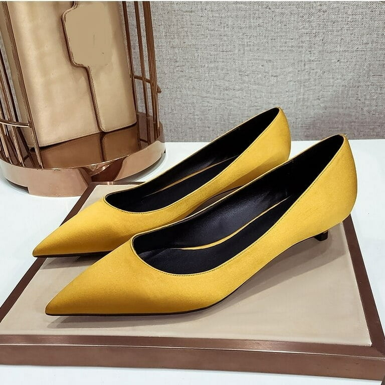 Navy and yellow heels sale
