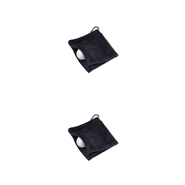 Sonducket Toalla de limpieza de pelotas de Golf con gancho, bolas de microfibra cuadradas de absorción de agua, toallita para palos de Golf, Negro 2piezas