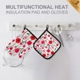 thumbnail image 4 of Yayeee Oven Mitts and Pot Holder Set of 4 Heat Resistant Kitchen Gloves Baking Hot Pad, Pink Floral, 4 of 5