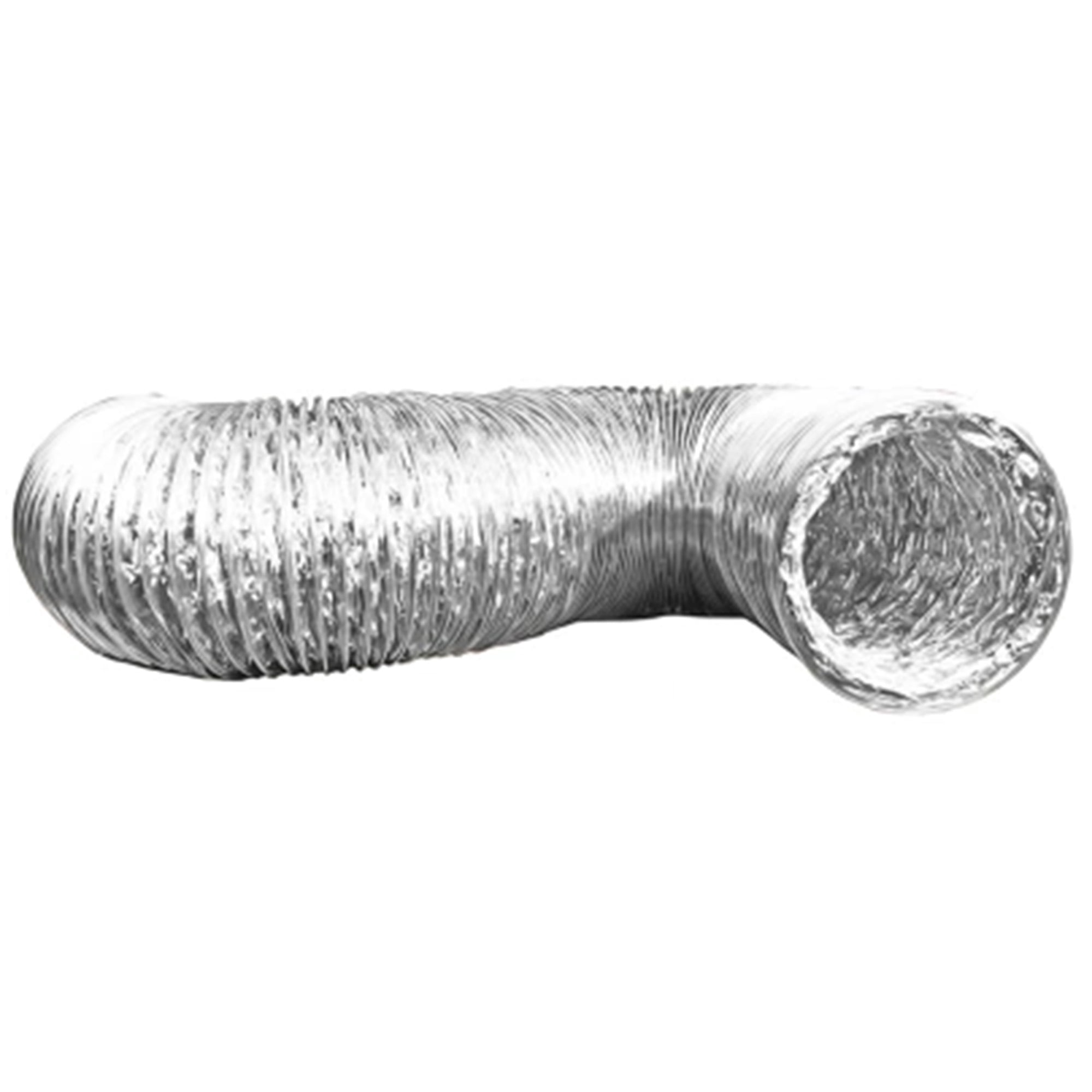 Builder’s Best SilverDuct Wire Helix Aluminum Foil Dryer Duct with 2 Clamps, Silver