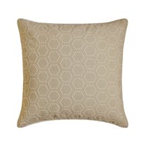 The HomeCentric Pillow Case Covers Linen Embroidered Throw Pillow Cover Geometric Couch Cushion Covers 14 x 14 Natural Linen Pillows Beige Pillow Covers Pack of 2 14x14 inch (35x35 cm) - Fresh Linen